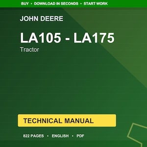 John Deere La105, La115, La125, La135, La145, La155, La165 And La175 Tractor Technical Manual PDF | Instant Download image 1
