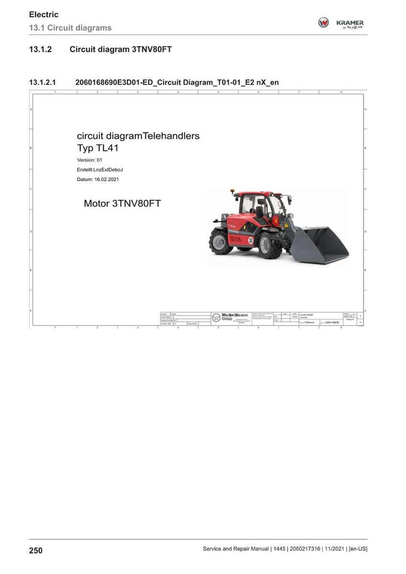 Manual de reparación en PDF / Servicio de taller / Descarga instantánea de la manipuladora telescópica Wacker Neuson Kramer 1445 imagen 8