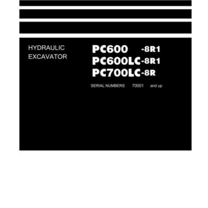 Komatsu PC600-8R1, PC600LC-8R1, PC700LC-8R hydraulisk grävmaskin servicemanual i PDF-format bild 3