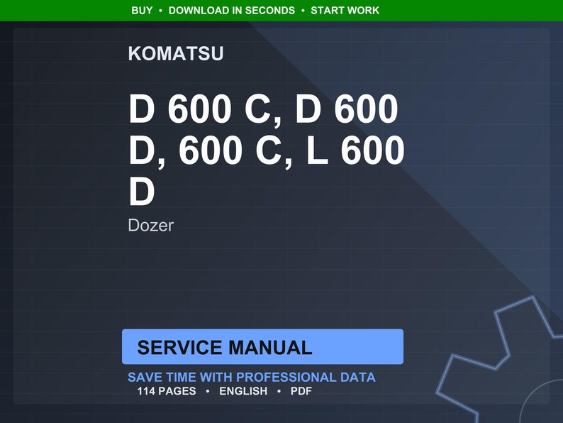 May include: A digital service manual for Komatsu D600 series dozers. The image features the Komatsu logo and model numbers D 600 C, D 600, D, 600 C, L 600, and D. The text also includes "Dozer" and "Service Manual".