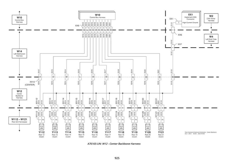 May include: Diagram of an electrical system with multiple connectors, wires, and labels. The diagram includes labels such as "Control Box Harness," "Left Distribution Harness," and "Center Backbone Harness." The image is in black and white.