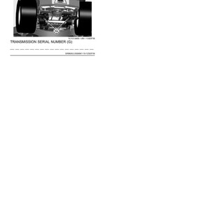 May include: Diagram of a vehicle's undercarriage, with the text "Product Identification" at the top. The image highlights the "TRANSMISSION SERIAL NUMBER (G)" location. The text "TCT013455-UN-13SEP18" and "SR96263.0000061-15-12SEP18" are also visible.