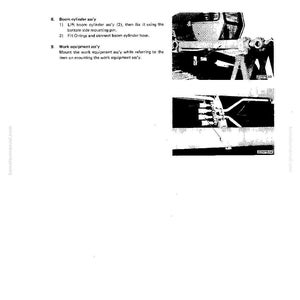 May include: A page from a manual titled "DISASSEMBLY AND ASSEMBLY" with the text "SWING CIRCLE." The page includes diagrams and instructions for boom cylinder and work equipment assembly. The bottom of the page has the text "PC200, 220-2" and "23-11."