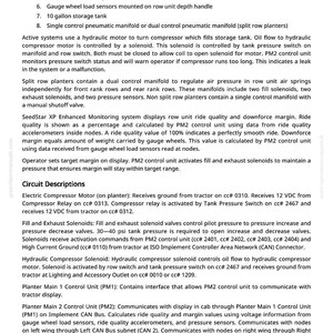 Puede incluir: Un diagrama t&eacute;cnico detallado con componentes numerados, incluyendo l&iacute;neas de conexi&oacute;n, resortes neum&aacute;ticos y unidades de control. El texto describe la funci&oacute;n de varias piezas, como solenoides y sensores. Medidas en cm.