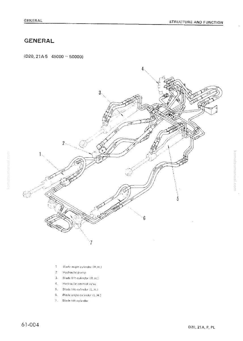 May include: Technical diagram showing a hydraulic system's structure and function. The illustration features various components like cylinders, a pump, and control valves, with labels. A detailed engineering drawing.