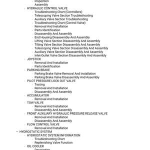 Manuale di servizio PDF per sollevatore telescopico Massey Ferguson MF8925 MF 8926 Tier3 Xtra / Riparazione in officina / Download immediato immagine 5