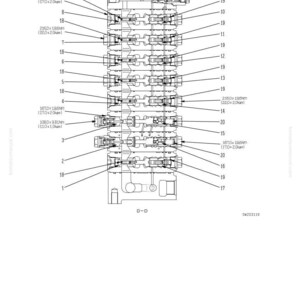 Pu&ograve; includere: Diagramma tecnico dettagliato di una valvola di controllo, con componenti numerati e misure in Nm e kgm. Illustra struttura, funzione e specifiche di manutenzione.