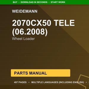 Manuale ricambi per pala gommata Weidemann 2070Cx50 tele 06 2008 in formato PDF / Catalogo illustrato / Download immediato immagine 1