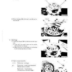 K&ouml;nnte beinhalten: Technische Zeichnung mit Schritt-f&uuml;r-Schritt-Anleitungen f&uuml;r die Montage einer mechanischen Komponente. Das Bild enth&auml;lt Nahaufnahmen von Teilen, die mit Nummern und Buchstaben gekennzeichnet sind, sowie detaillierte Textanweisungen. Das Diagramm ist f&uuml;r ein PC60-5-Modell.