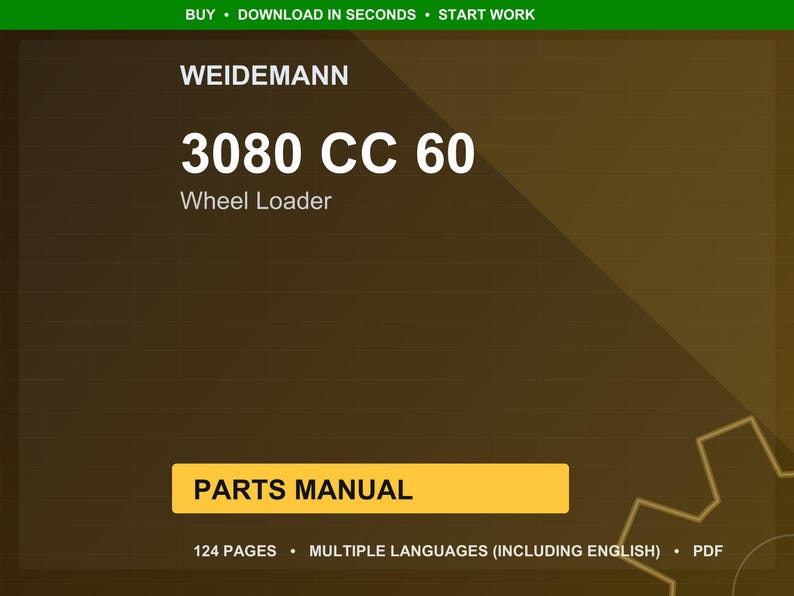 Manuale ricambi per pala gommata Weidemann 3080 Cc 60 in formato PDF / Catalogo illustrato / Download immediato immagine 1