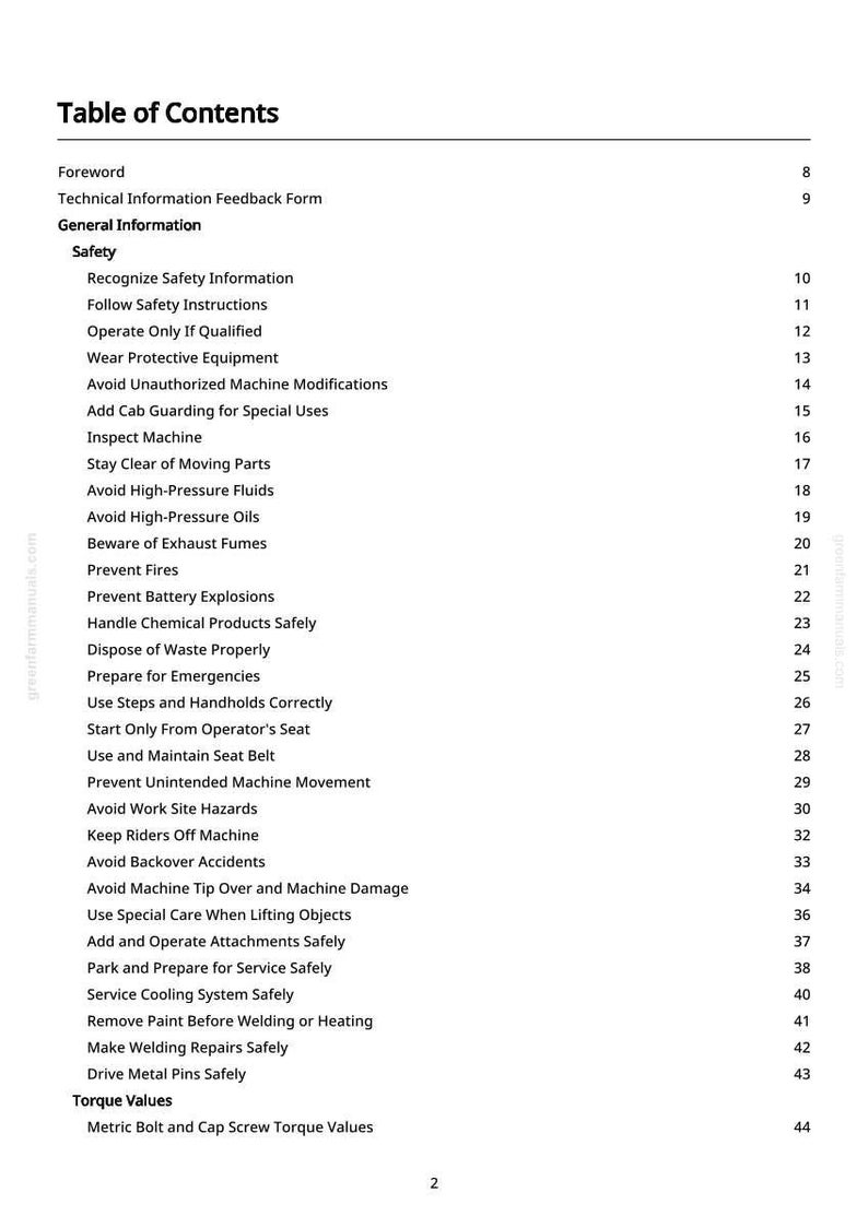 Pode incluir: Uma p&aacute;gina branca de um manual, intitulada "Tabela de Conte&uacute;dos". Lista t&oacute;picos de seguran&ccedil;a como "Usar equipamento de prote&ccedil;&atilde;o" e "Prevenir inc&ecirc;ndios". O n&uacute;mero da p&aacute;gina &eacute; vis&iacute;vel na parte inferior.