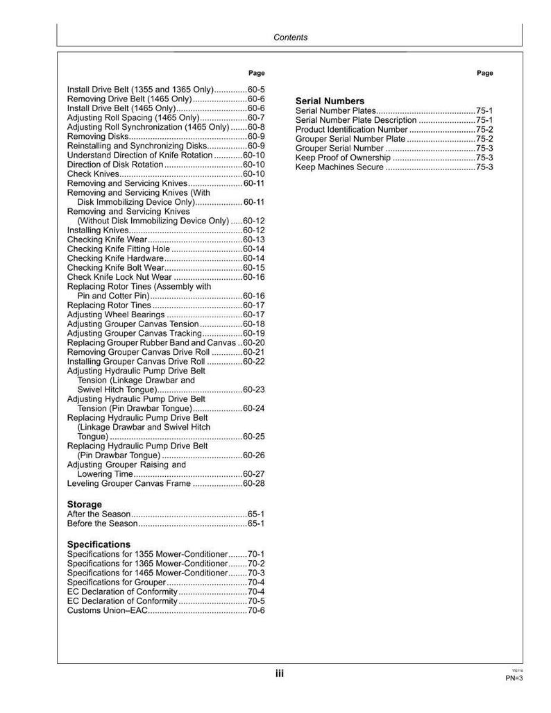 John Deere 1355, 1365, 1465 gräsklippare bruksanvisning PDF | Användarhandbok | Direkt nedladdning bild 7