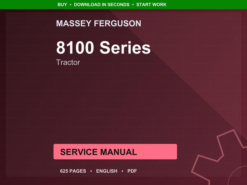 Massey ferguson 8100 Series Tractor Service Manual PDF | Workshop Repair | Instant Download image 1