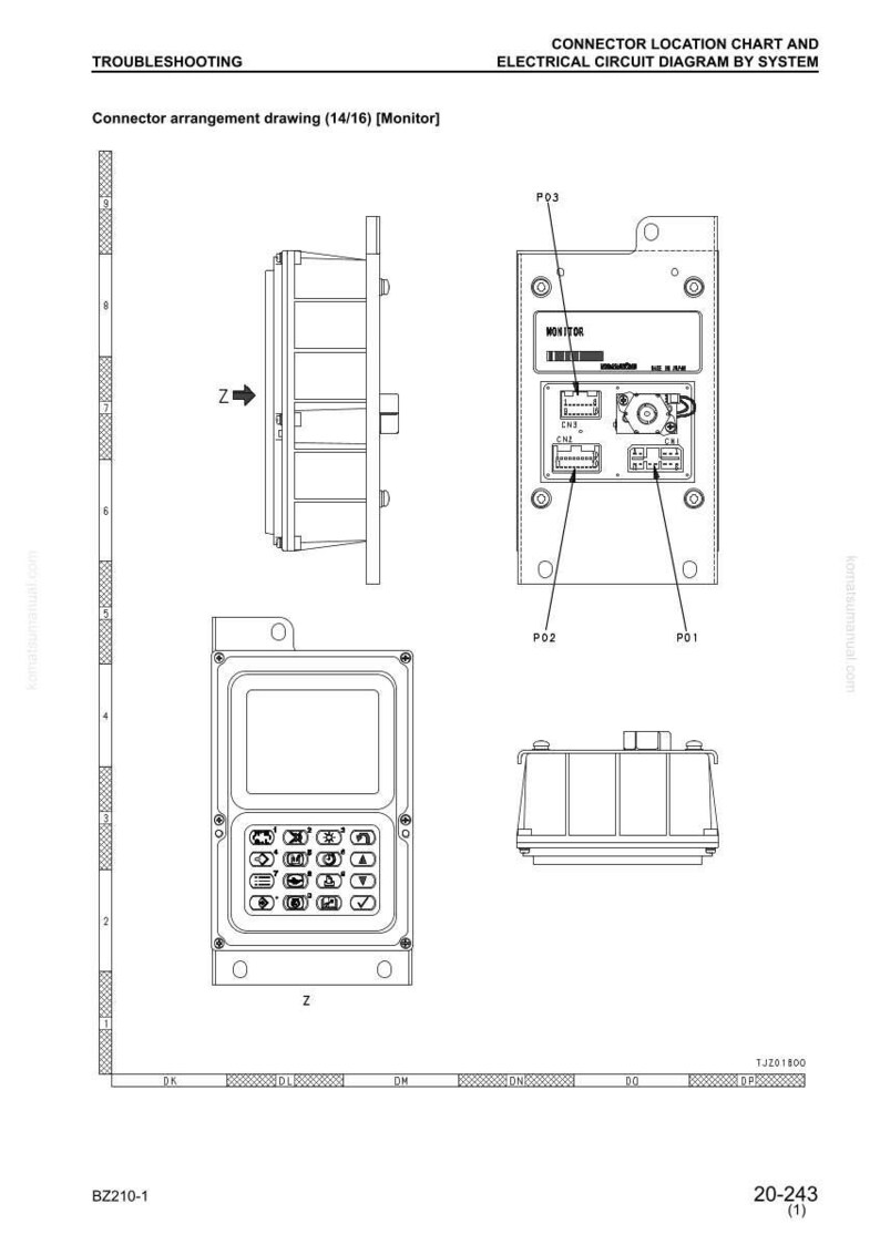 Pu&ograve; includere: Diagramma tecnico di componenti elettrici, tra cui un monitor, un pannello di controllo e posizioni dei connettori. Il testo include "Risoluzione dei problemi" e "Schema elettrico".