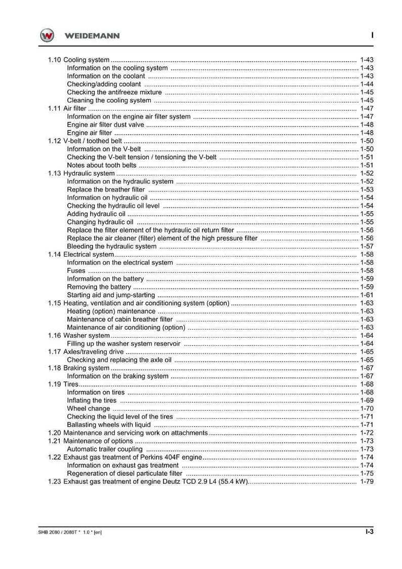 Weidemann 2080 2080T Radlader Service Anleitung PDF | Werkstattreparatur | Sofort Download Bild 5