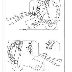 May include: Detailed technical diagram of a ROLLANT 66/46 agricultural machine, featuring various mechanical components such as rollers, belts, and gears. The diagram is labeled with numbers and includes the text "ROLLANT 66/46".