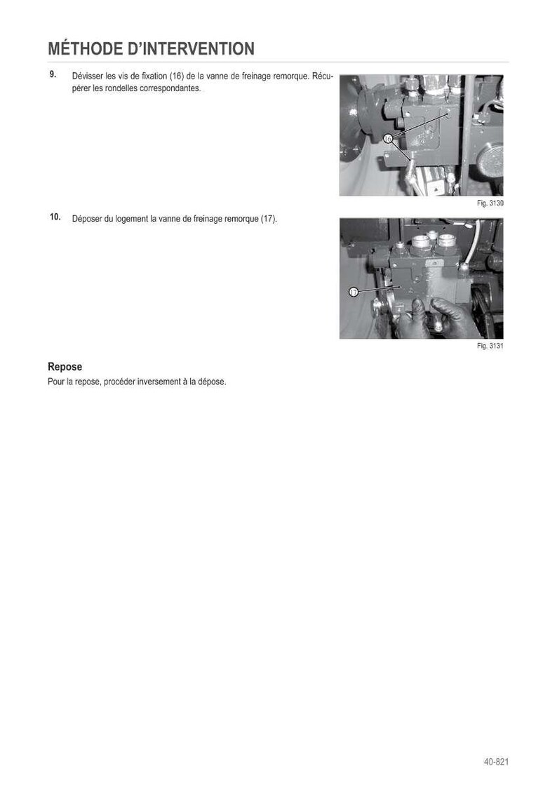 Puede incluir: Una p&aacute;gina de instrucciones con el t&iacute;tulo "M&Eacute;THODE D'INTERVENTION" y pasos numerados. La imagen muestra vistas de cerca de componentes mec&aacute;nicos, incluyendo una v&aacute;lvula y piezas relacionadas. El texto en franc&eacute;s acompa&ntilde;a las im&aacute;genes, detallando el proceso de desmontaje y montaje.