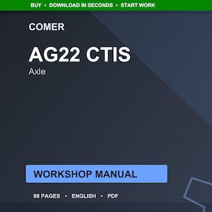 Comer Ag22 ctis, manuel d'atelier pour essieux PDF | Service de réparation | Téléchargement instantané image 1