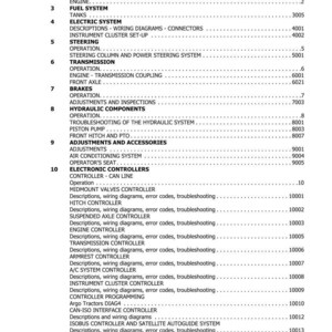 Op de afbeelding: Een pagina uit een handleiding met de titel 'INHOUDSOPGAVE' met een lijst van secties, waaronder Motor, Brandstofsysteem en Elektronische controllers. Het document is gedateerd november 2020.