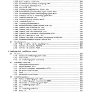 May include: A detailed table of contents from a Weidemann manual, listing various components and systems. The text is in black against a white background, with page numbers on the right.