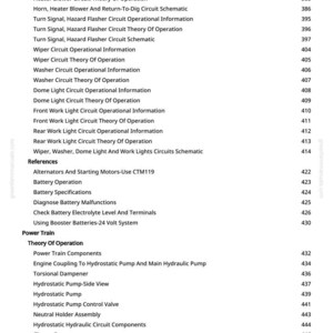 May include: A manual page detailing automotive electrical system topics such as "Heater Blower Circuit Operational Information" and "Battery Specifications." The page number is 6.