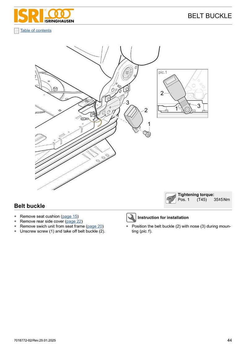 Isringhausen Ti premium Seat Workshop Manual PDF | Service Repair | Instant Download image 8