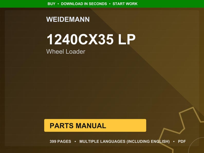 Weidemann 1240Cx35 lp Wheel loader Parts Manual PDF | Illustrated Catalog | Instant Download image 1