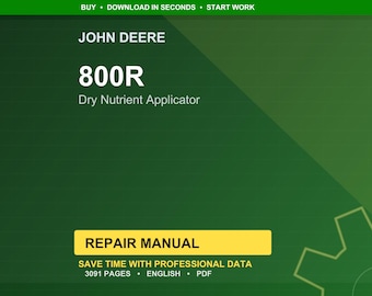 John Deere 800R Dry Nutrient Applicator Repair Manual PDF | Service Workshop | Instant Download