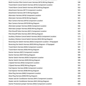 Pode incluir: Um diagrama de fia&ccedil;&atilde;o detalhado com uma lista de componentes automotivos, incluindo chicotes, interruptores e conectores. O texto est&aacute; em fonte preta sobre um fundo branco, com um URL do site no topo.