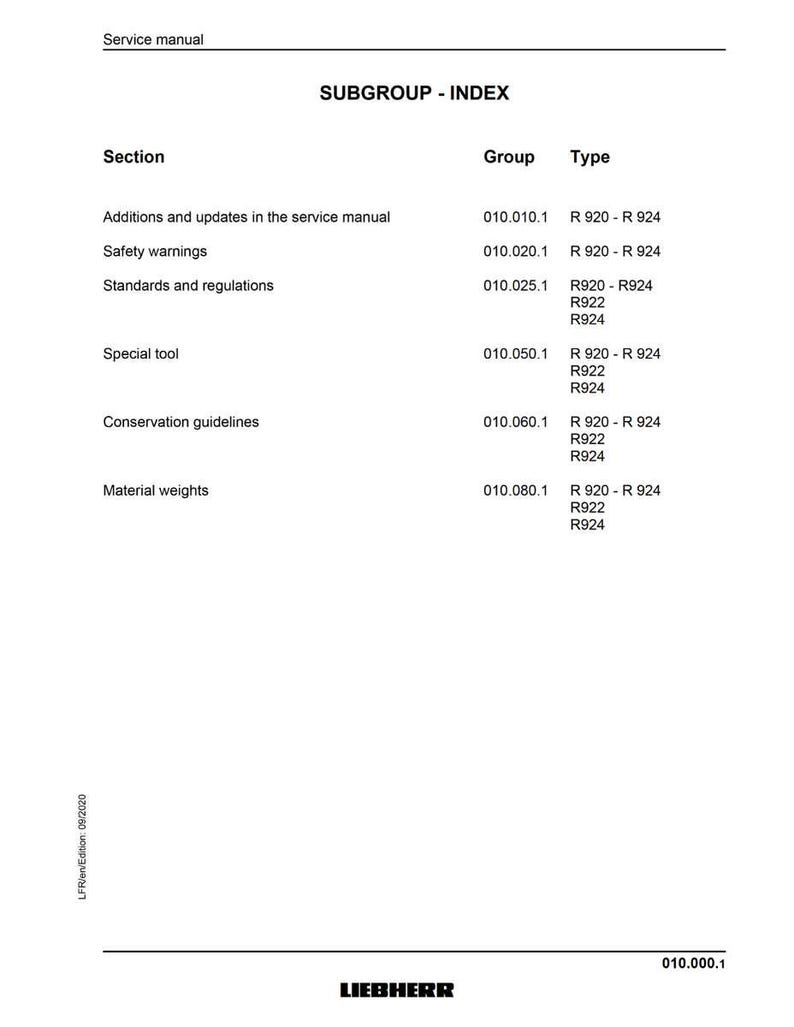Liebherr R920 r922 r924 Hydraulic excavator Service Manual PDF | Workshop Repair | Instant Download image 7