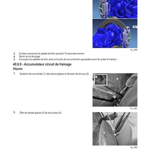 Puede incluir: Diagrama t&eacute;cnico con instrucciones para el mantenimiento de frenos. La imagen muestra ilustraciones detalladas de los componentes de los frenos, incluidos los calibradores y las piezas relacionadas, con etiquetas y flechas para la gu&iacute;a. El texto en franc&eacute;s proporciona instrucciones paso a paso.