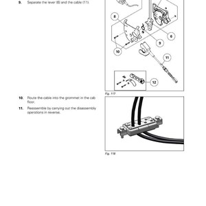 K&ouml;nnte beinhalten: Technische Zeichnung von Hydraulikkomponenten, einschlie&szlig;lich Schrauben, Hebeln, Federn und Kabeln. Das Bild ist eine detaillierte Illustration mit nummerierten Teilen und Beschriftungen, wahrscheinlich aus einem Traktorhandbuch. Die Zeichnung ist in Schwarzwei&szlig;.