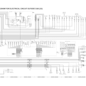 May include: Diagram for electrical circuit outside cab (2/2) with a complex network of lines, symbols, and text. The diagram is in black and white, with the text at the top reading "Diagram for Electrical Circuit Outside Cab (2/2)".