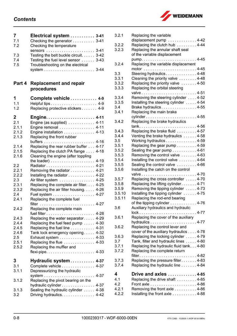 Weidemann 1770 Cx50 Wheel loader Repair Manual PDF | Service Workshop | Instant Download image 8