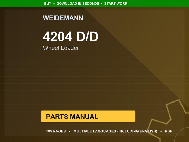 Weidemann 4204 D Wheel loader Parts Manual PDF | Illustrated Catalog | Instant Download image 1