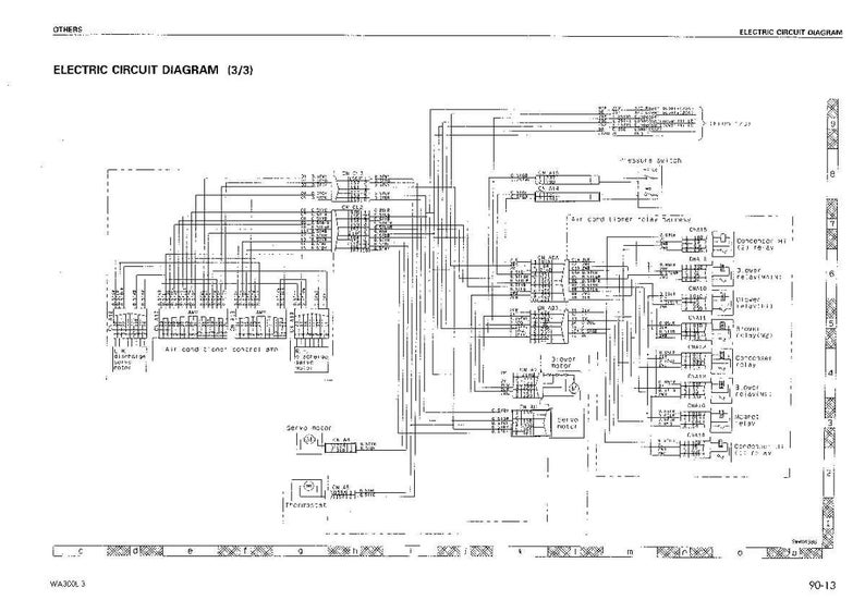 May include: A detailed electric circuit diagram, labeled "ELECTRIC CIRCUIT DIAGRAM (3/3)". The diagram is a complex network of lines, boxes, and symbols, with text annotations. The image is in black and white.