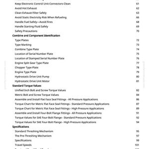 Op de afbeelding: Een pagina uit een handleiding met een inhoudsopgave. De tekst omvat veiligheidsvoorschriften, componentidentificatie, koppelwaarden en specificaties. Het paginanummer is 3.