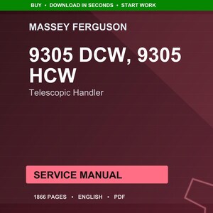 Massey Ferguson 9305 Dcw 9305 hcw Teleskoplader Bedienungsanleitung PDF | Werkstattreparatur | Sofort Download Bild 1