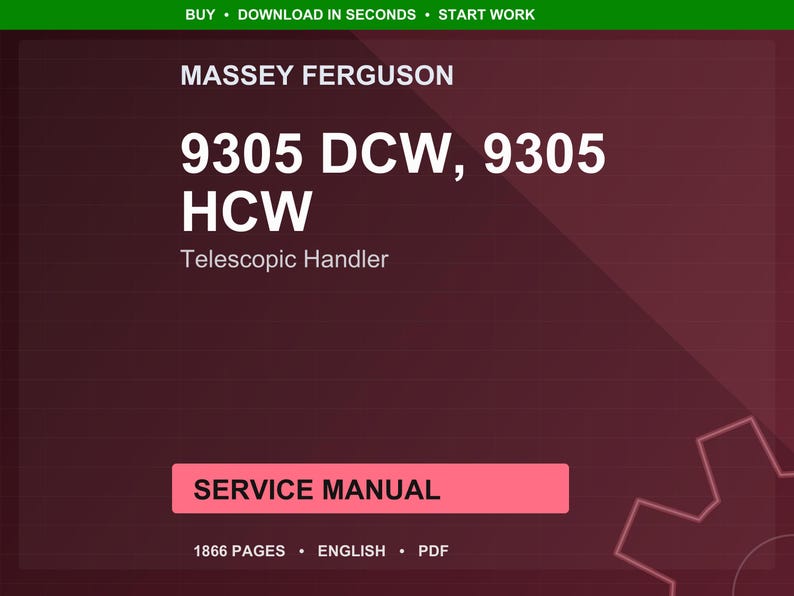 Massey Ferguson 9305 Dcw 9305 hcw Teleskoplader Bedienungsanleitung PDF | Werkstattreparatur | Sofort Download Bild 1
