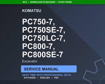 Komatsu PC750-7 PC800-7 Excavator Service Manual Repair Workshop PDF