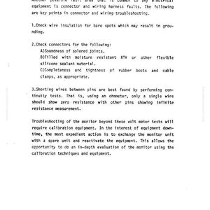 May include: A technical document featuring the "MANNESMANN DEMAG" logo and titled "COMPUSAVE ENGINE MONITOR." The document details troubleshooting steps for electrical equipment, including wire insulation and connector checks.