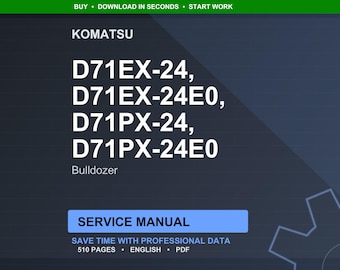 Manual de servicio y reparación de la excavadora Komatsu D71EX-24 D71EX-24E0 D71PX-24 D71PX-24E0 (descarga en PDF)