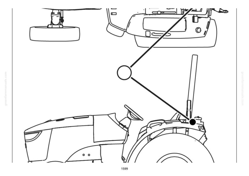 May include: Line drawing of a tractor, showing the front, side, and rear views. The image includes the steering wheel, tires, and other mechanical components. The number 1599 is at the bottom.