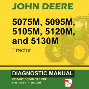 John Deere 5075 M, 5095 M, 5105 M, 5120 M och 5130 M traktordiagnosmanual i PDF-format | Direkt nedladdning bild 1