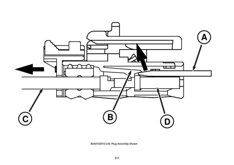 May include: A detailed black and white diagram of a plug assembly, with arrows and labels (A, B, C, D) pointing to different components. The text "RXA0102915-UN: Plug Assembly Shown" is at the bottom.