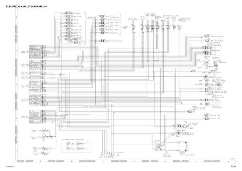 May include: A detailed electrical circuit diagram (4/4) with numerous lines, symbols, and text labels. The diagram is in black and white, showing the intricate connections and components of an electrical system. The title "ELECTRICAL CIRCUIT DIAGRAM (4/4)" is at the top.