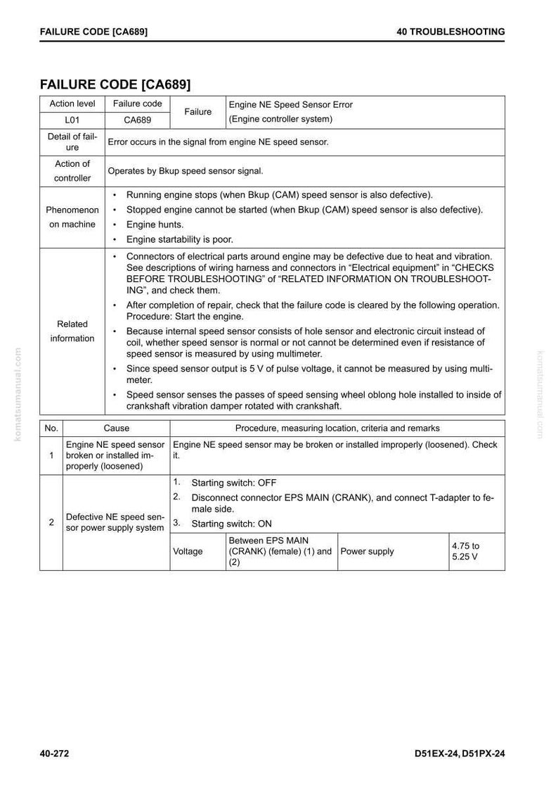 Komatsu D51EX-24 D51PX-24 Bandschaktmaskin 4D107E-3 Servicemanual bild 7
