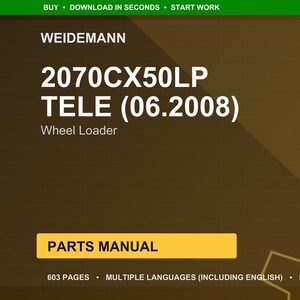 Instrukcja obsługi ładowarki kołowej Weidemann 2070Cx50lp tele 06 2008 w formacie PDF | Katalog ilustrowany | Pobierz natychmiast zdjęcie 1