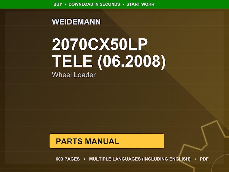 Instrukcja obsługi ładowarki kołowej Weidemann 2070Cx50lp tele 06 2008 w formacie PDF | Katalog ilustrowany | Pobierz natychmiast zdjęcie 1