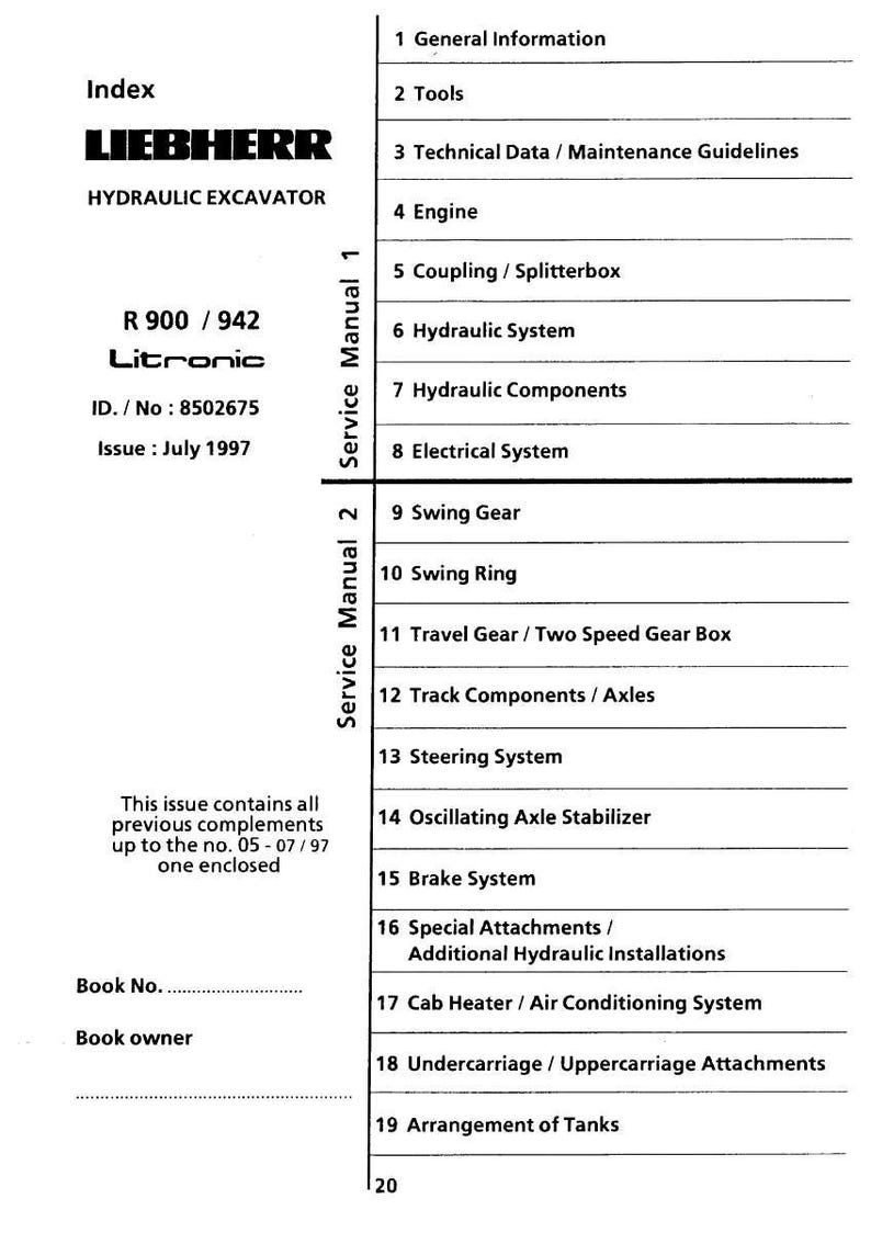 Liebherr R 900 - R942 Litronic hydraulisk grävmaskin Servicemanual PDF | Verkstadsreparation | Direktnedladdning bild 2